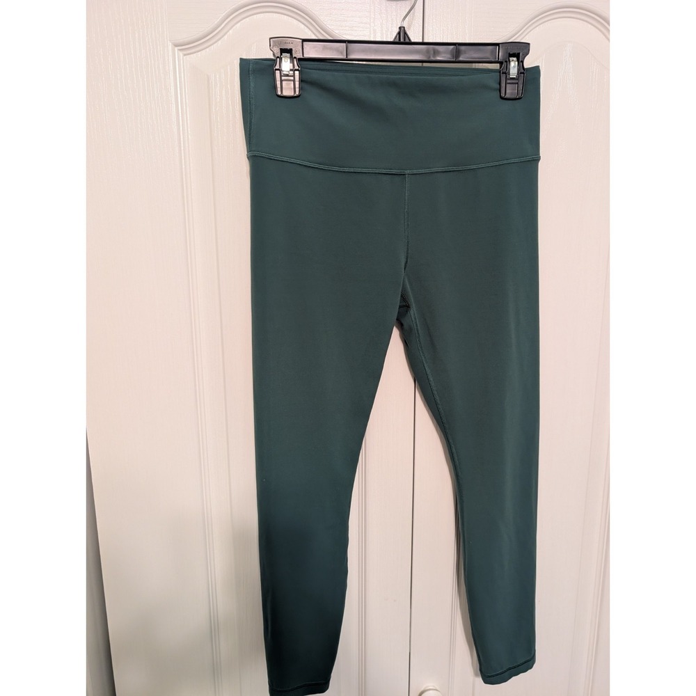 Athleta Womens Green Elastic Waist Activewear Compression Leggings Size Medium